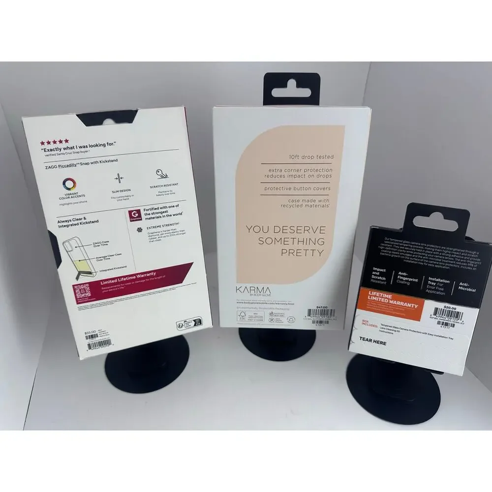 $60 iPhone 16 Plus Bundle: Zagg/Karma + DuraGlass Lens Protector - NWT
